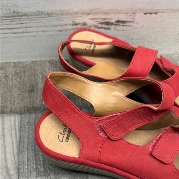 Clarks Collection Soft Cushion Reedly Juno Wedge Heel Comfort Sandals Sz 10w - Picture 3 of 5